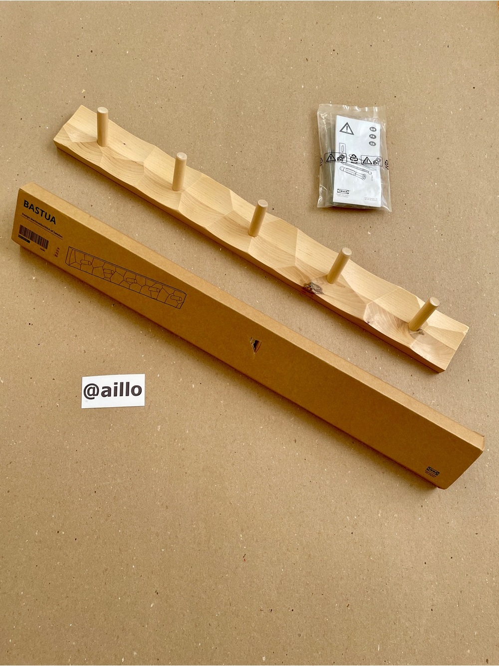 IKEA BASTUA Rack with 5 Knobs
